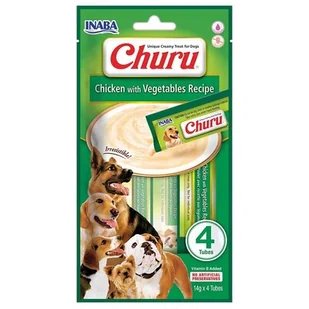 INABA - DOG CHURU 4P przysmak dla psa kurczak z warzywami 4x14g - Przysmaki dla psów - miniaturka - grafika 1