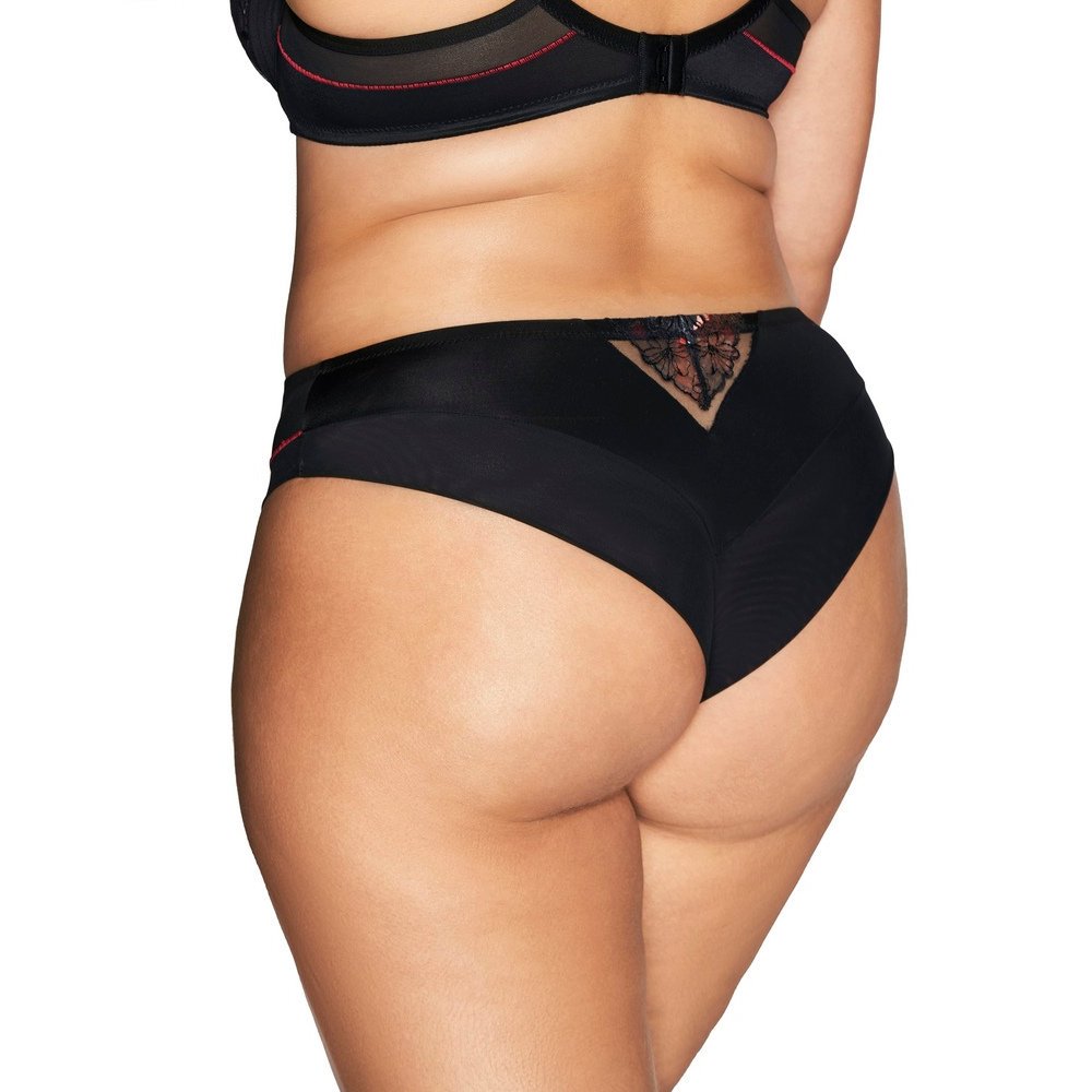 Brazyliany damskie z koronką i tiulem AV 2122 czarne 3XL