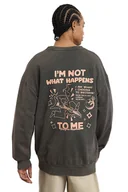 Bluzy męskie - TRENDYOL MAN BLUZA MĘSKA Z NADRUKIEM I OKRĄGŁYM DEKOLTEM CZARNA XL 5DA - miniaturka - grafika 1