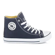 Trampki damskie - Wysokie Trampki New Age niebieskie - miniaturka - grafika 1