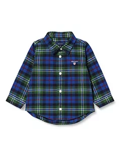 Bluzki dla niemowląt - GANT Baby-Jungen D1. Check Shirt koszula, Forest Green, 80 - grafika 1