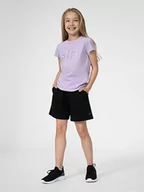 Spodnie i spodenki dla dziewczynek - Dziewczęce spodenki dresowe 4F 4FJSS22TSHOF174 - 4F JUNIOR - miniaturka - grafika 1