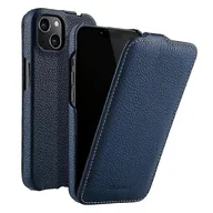 Etui i futerały do telefonów - MELKCO Dla iPhone 13 mini Etui na telefon z prawdziwej skóry bydlęcej Pionowe Flip Litchi Tekstura ochronna Ciemny niebieski Dark Blue - miniaturka - grafika 1