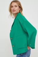 Kurtki damskie - Tommy Hilfiger kurtka wełniana kolor zielony przejściowa oversize - miniaturka - grafika 1