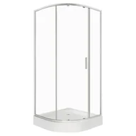 Kabiny prysznicowe - Kabina prysznicowa z brodzikiem Solid RPS 80 CHR szkło transparentne 6 mm, profole chrom KERRA - miniaturka - grafika 1