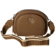 Torebki damskie - Torebka damska Listonoszka z geometrycznym paskiem ciemnobeżowa - miniaturka - grafika 1