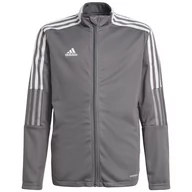 Bluzy dla dziewczynek - Adidas, Bluza dziecięca, Tiro 21 Track Jacket Junior GM7311, szary - miniaturka - grafika 1