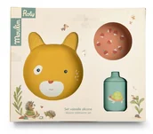 Miseczki i talerzyki dla dzieci - MOULIN ROTY Silikonowe naczynia dziecięce TRZY MAŁE KRÓLIKI - miniaturka - grafika 1