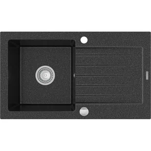 Mexen Pablo zlewozmywak granitowy 1-komorowy z ociekaczem 752 x 436 mm, czarny nakrapiany - 6510751010-76 - Zlewozmywaki - miniaturka - grafika 1