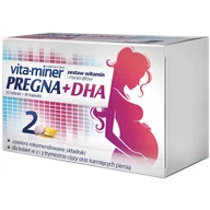 Witaminy i minerały - Vita-miner Pregna + DHA, 30 tabletek + 30 kapsułek - miniaturka - grafika 1