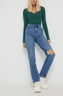 Spodnie damskie - Abercrombie & Fitch jeansy damskie high waist - grafika 1