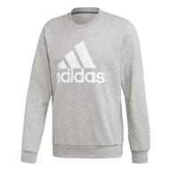 Bluzy męskie - adidas MH Bos Crew FT bluza męska, Mgreyh/White, S - miniaturka - grafika 1