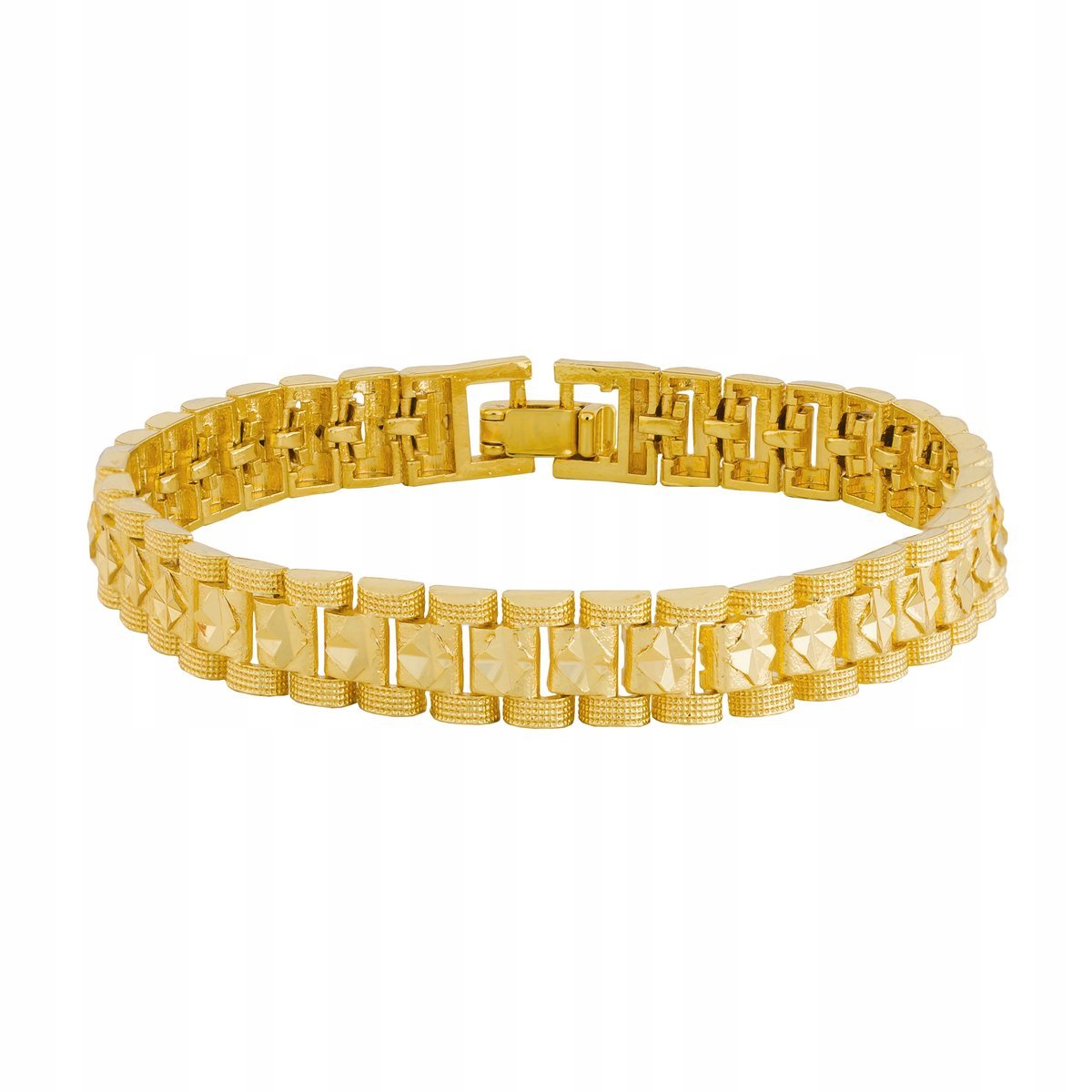 Bransoletka Pozłacana Damska Metalowa Szeroka Diamentowana 18,5 cm x 9 mm