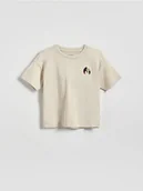 Bluzki dla niemowląt - Reserved - T-shirt z haftem - beżowy - miniaturka - grafika 1