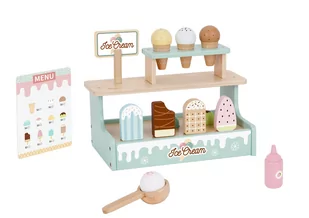 TOOKY TOY Stragan z Lodami Lodziarnia Drewniana - Zabawy w naśladowanie dorosłych - miniaturka - grafika 1