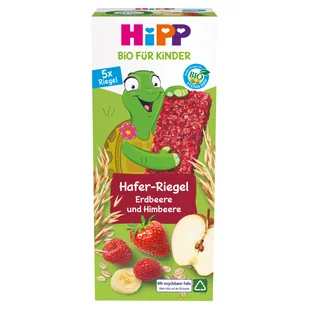 HiPP Batonik owsiany Bio truskawki i maliny po 1 roku 5 x 20 g - Przekąski dla dzieci - miniaturka - grafika 1
