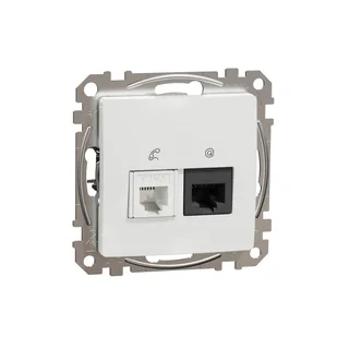 Schneider Gniazdo internetowo-telefoniczne (RJ45 kat.6 UTP + RJ11) SEDNA Design & Elements biały - Gniazdka elektryczne - miniaturka - grafika 1