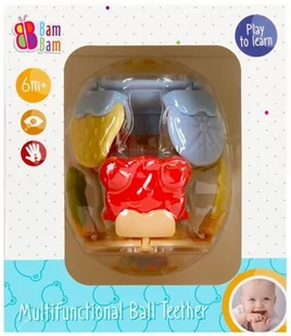 Kula wielofunkcyjna gryzak/grzechotka BAM BAM 492732 - Gryzaki dla dzieci - miniaturka - grafika 1