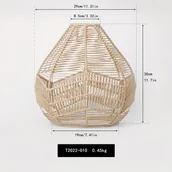 Inne - TEMU Ręcznie Tkany Klosz Lampy - Nowoczesny Geometryczny Wzór, Wiszące Oświetlenie z Naturalnych Włókien do Dekoracji Jadalni i Restauracji - miniaturka - grafika 1