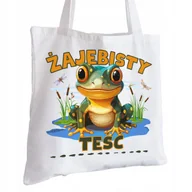 Torby i wózki na zakupy - Torba Bawełniana biała dla Teścia Na Prezent ekologiczna Trwały Nadruk - miniaturka - grafika 1