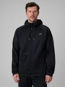 Bluzy męskie - 4F Bluza treningowa regular z kapturem męska - czarna XXL - miniaturka - grafika 1