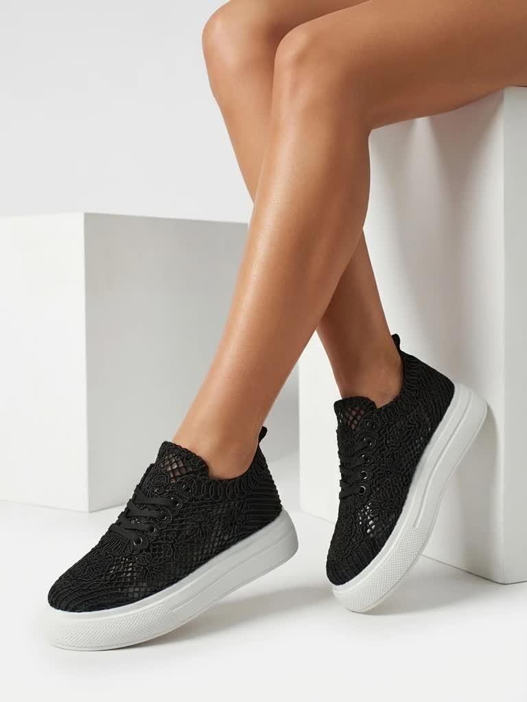 Trampki damskie ażurowe na grubszej podeszwie Liro