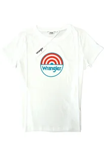 WRANGLER GRAPHIC TEE REAL WHITE T-SHIRT BIAŁY DAMSKI - Koszulki i topy damskie - miniaturka - grafika 1