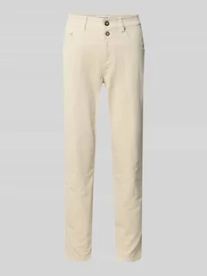 Spodnie z drobnego sztruksu o kroju boyfriend fit z mieszanki bawełny - Spodnie damskie - miniaturka - grafika 1