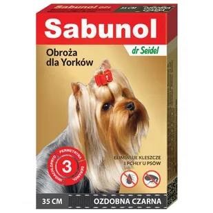 dr Seidla Sabunol Obroża Ozdobna Na Pchły I Kleszcze Dla Psa Czarna 35Cm - Artykuły przeciw pasożytom - miniaturka - grafika 2