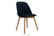 Krzesła - Krzesło skandynawskie welur granatowe BAKERI Konsimo - miniaturka - grafika 1
