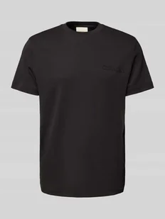 T-shirt z detalem z logo - Koszulki męskie - miniaturka - grafika 1