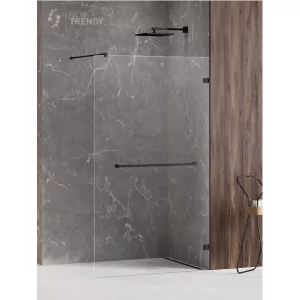 New Trendy EXK-2685 KABINA AVEXA BLACK WALK-IN U 150x200 CZYSTE 6mm ACTIVE SHIELD - Kabiny prysznicowe - miniaturka - grafika 1