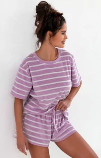 Piżamy damskie - Sensis piżama damska z krótkim rękawem w paski Unity, Kolor fioletowo-biały, Rozmiar L/XL, SENSIS - Intymna - grafika 1