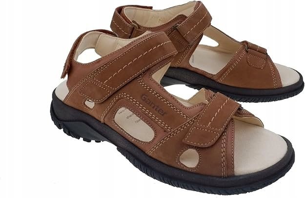 Ganter Męskie Sandały na Lato Brązowe Skórzane 47 Ż9o