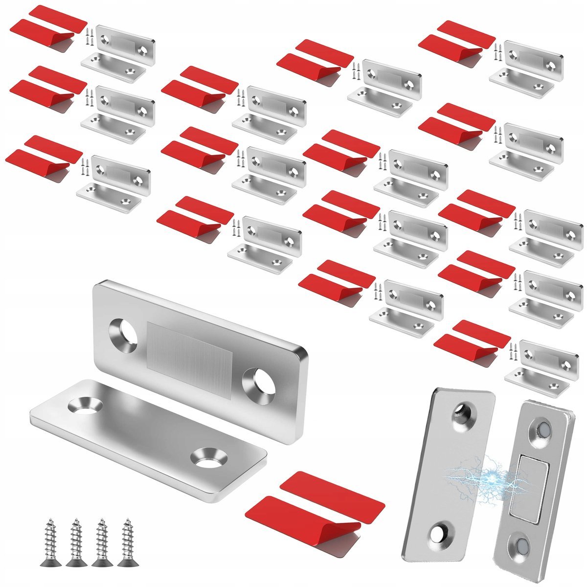 16x ZAMEK MEBLOWY MAGNETYCZNY ZATRZASK DRZWI SZAFEK MAGNES DO SZAFKI PÓŁEK