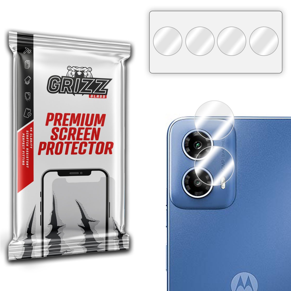 2x Szkło na aparat GrizzGlass HybridGlass Camera do Motorola Moto G34