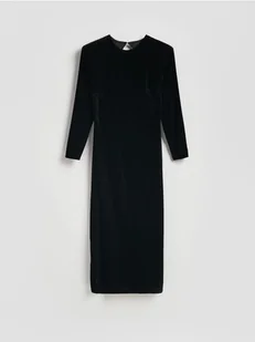 Reserved - Welurowa sukienka - czarny - Sukienki - miniaturka - grafika 1