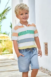 Spodnie i spodenki dla chłopców - Mayoral szorty jeansowe dziecięce soft denim jogger kolor niebieski - grafika 1