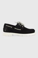 Mokasyny męskie - Tommy Hilfiger mokasyny zamszowe TH BOAT SHOE CLASSIC NUBUCK męskie kolor granatowy FM0FM04447 - miniaturka - grafika 1