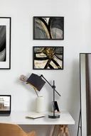 Lampy stojące - Czarna lampa biurkowa z regulowanym ramieniem BELO GOLD - miniaturka - grafika 1