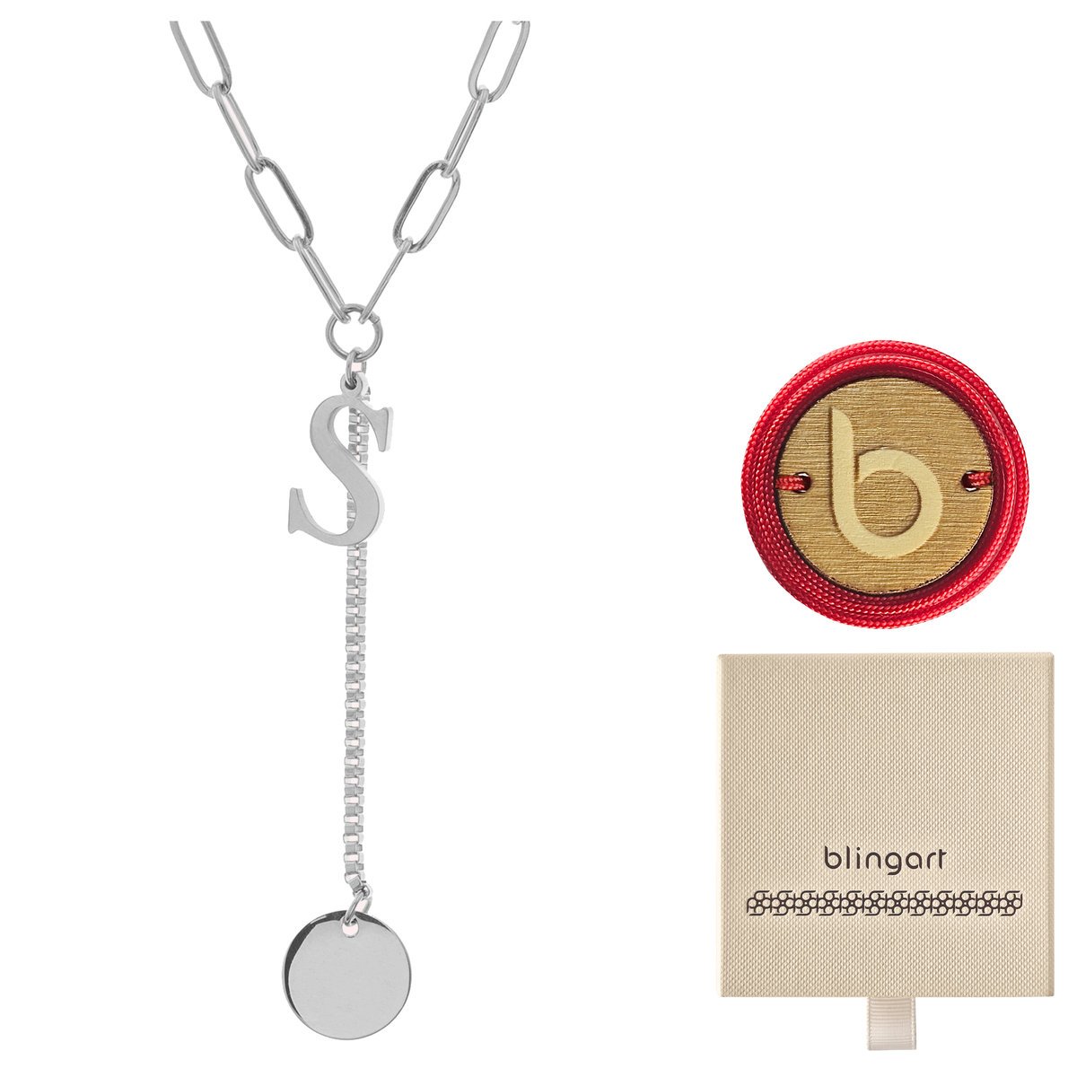 Naszyjnik celebrytka łańcuszek srebrny literki A-Z