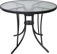 Stoły ogrodowe - Stolik ogrodowy, metalowy ze szklanym blatem, 70x90 cm - miniaturka - grafika 1