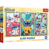 Puzzle - Puzzle - 3x80 - Świat Stitcha Trefl 34885 - miniaturka - grafika 1