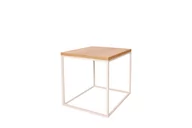 Ławy i stoliki kawowe - Stolik kawowy Korfu loft drewno, metal biały - miniaturka - grafika 1