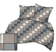Pościel - Karo Pościel z kory 140x200 kostka kratka geometria 3D-1112E - miniaturka - grafika 1