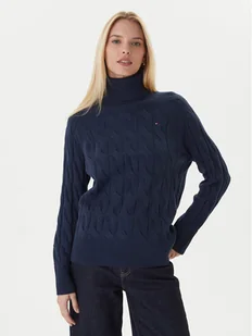 Tommy Hilfiger Golf WW0WW46791 Granatowy Regular Fit - Swetry damskie - miniaturka - grafika 1