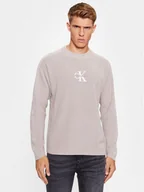 Swetry męskie - Calvin Klein Jeans Sweter J30J322460 Szary Loose Fit - miniaturka - grafika 1