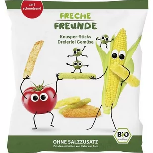 CHRUPKI KUKURYDZIANE Z GROSZKIEM I POMIDORAMI BEZGLUTENOWE OD 1 ROKU BIO 30 g - FRECHE FREUNDE - Inne przekąski suche - miniaturka - grafika 1