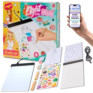 LEKKI TABLET GRAFICZNY LED Tablica Do Szkicowania KOLOROWANKI NAKLEJKI Zestaw do rysowania dla dzieci 8+ PREZENT DLA CÓRKI DZIEWCZYNKI + EBOOK-2 - Kolorowanki, wyklejanki - miniaturka - grafika 1