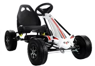 Jeździki dla dzieci - Gokart Biało-Czarny Monster Na Pedały Pompowane Koła - miniaturka - grafika 1